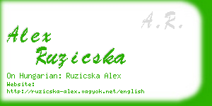 alex ruzicska business card